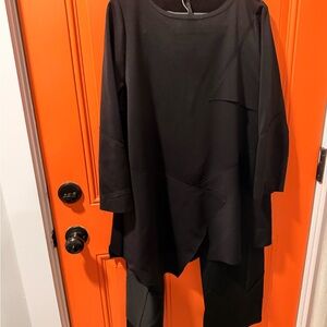 IC Black Asymmetrical Tunic Top